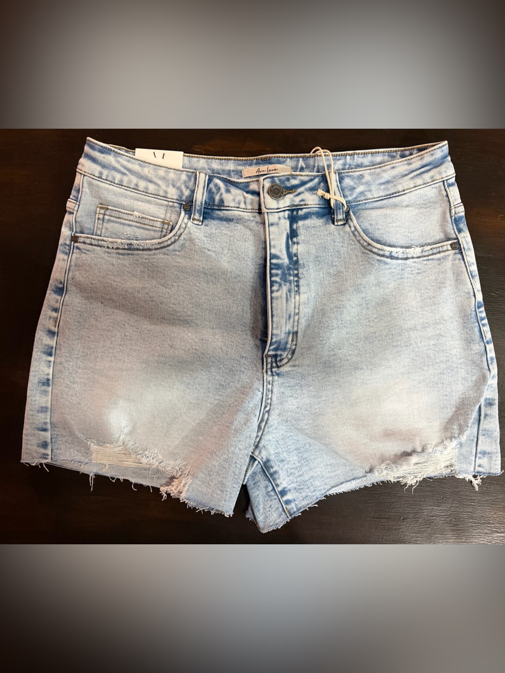 Nwt Ava Lane Xl High-Rise Tummy Control Distressed Denim Shorts — image 8 of 8